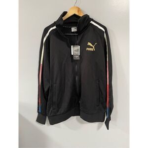 New $70 Puma Men's Alpha T7 Full-Zip Track Jacket Activewear Black 582364 XL